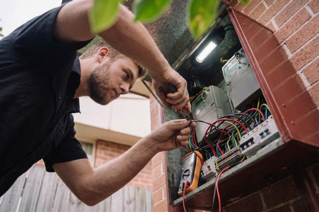 Rockdale electrician performing electrical work